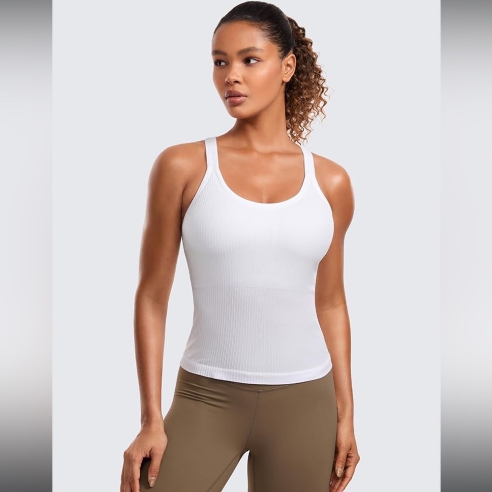 CRZ YOGA Seamless Ribbed Womens Tank Top Racerback / sports tank top XXS